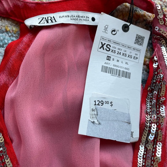 SOLD - Red and Pink Tie Dye Zara Dress - Picture 4 of 4